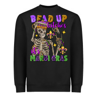 Black bead up bitches it's mardi gras skeleton Heavyweight Sweatshirt - FaDigitalArtStudio