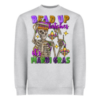 Heather Grey bead up bitches it's mardi gras skeleton Heavyweight Sweatshirt - FaDigitalArtStudio