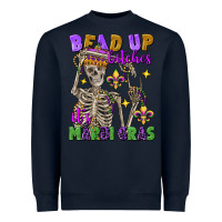 Navy bead up bitches it's mardi gras skeleton Heavyweight Sweatshirt - FaDigitalArtStudio