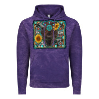Cloud Purple american bison wıth sunflower and gemstone Vintage Hoodie - RanaPortraitStore