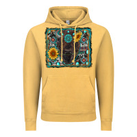 Vintage Mustard american bison wıth sunflower and gemstone Vintage Hoodie - RanaPortraitStore