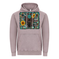 Vintage Zinc american bison wıth sunflower and gemstone Vintage Hoodie - RanaPortraitStore