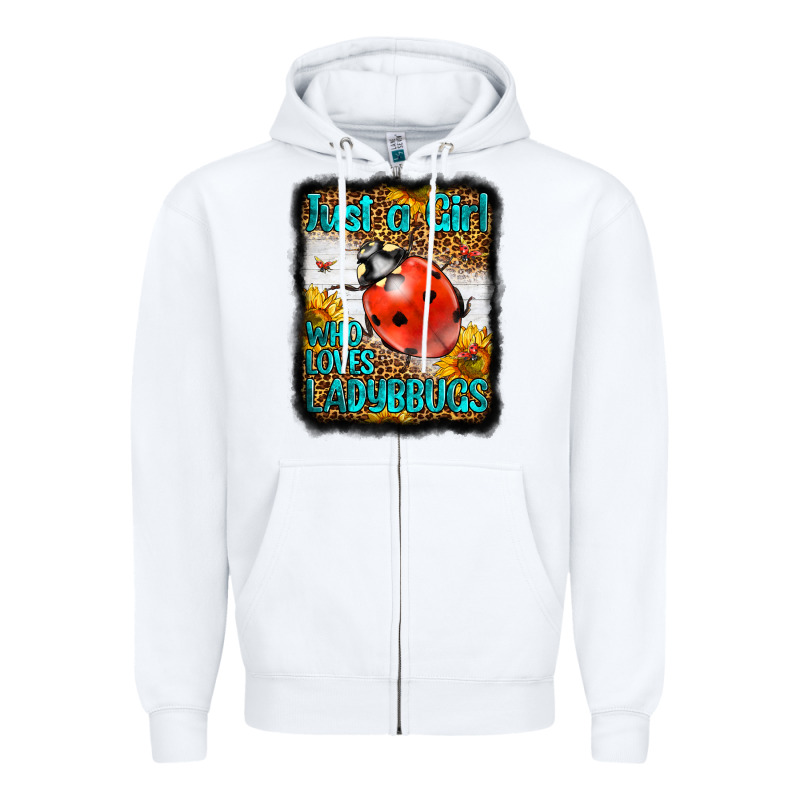 Western Just A Girl Who Loves Ladybug Zipper Hoodie by LillyAllenDesigns | Teevron