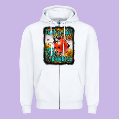 Western Just A Girl Who Loves Ladybug Zipper Hoodie Designed By Lillyallendesigns