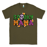 Army Green Spooky mama Classic Tee - Artiststas