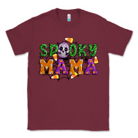 Burgundy Spooky mama Classic Tee - Artiststas