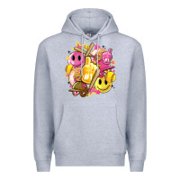 Heather Grey retro softball Premium Hoodie - Artiststas