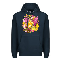 Navy retro softball Premium Hoodie - Artiststas