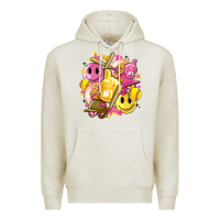 Oatmeal Heather retro softball Premium Hoodie - Artiststas