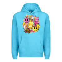 Ocean Blue retro softball Premium Hoodie - Artiststas