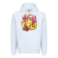 White retro softball Premium Hoodie - Artiststas