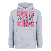 Heather Grey jesus is king Heavyweight Hoodie - MaliasSmallBusiness