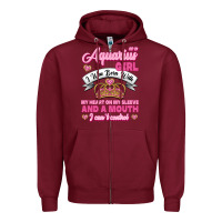 Burgundy As a Aquarius Girl I was Born with My Heart on my Sleeve and a mouth Zipper Hoodie - Jasminsmagicworld