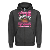 Charcoal Heather As a Aquarius Girl I was Born with My Heart on my Sleeve and a mouth Zipper Hoodie - Jasminsmagicworld
