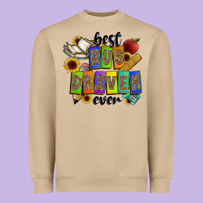 Best Bus Driver Ever Heavyweight Sweatshirt Designed By Cowhidedigitalart