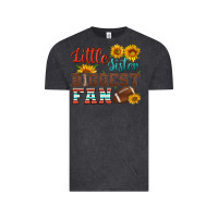 Little Sister Biggest Fan American Football Vintage Tee | Teevron