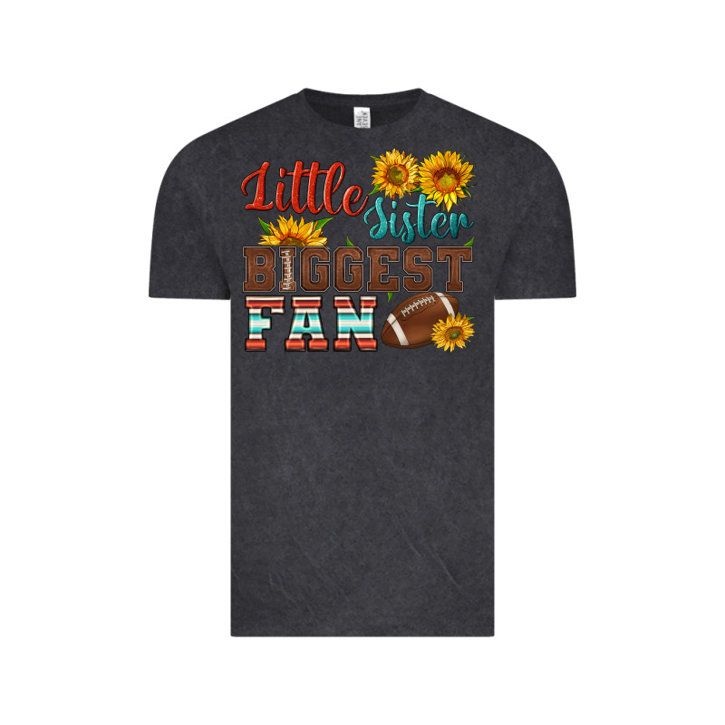 Little Sister Biggest Fan American Football Vintage Tee by HRA Design Shop | Teevron