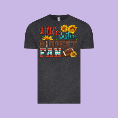 Little Sister Biggest Fan American Football Vintage Tee Designed By Hra Design Shop