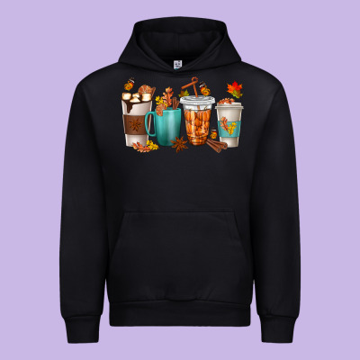 Thankful Coffee Cups Urban Hoodie Designed By Texasbilliewilder