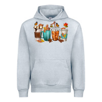 Heather Grey Thankful Coffee Cups Urban Hoodie - texasbilliewilder