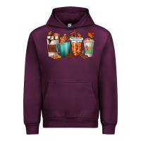 Mauve Wine Thankful Coffee Cups Urban Hoodie - texasbilliewilder