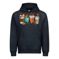 Navy Thankful Coffee Cups Urban Hoodie - texasbilliewilder