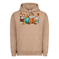 Pigment Burro Thankful Coffee Cups Urban Hoodie - texasbilliewilder