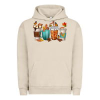 Pigment French Oak Thankful Coffee Cups Urban Hoodie - texasbilliewilder