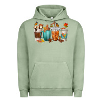 Pigment Oil Green Thankful Coffee Cups Urban Hoodie - texasbilliewilder