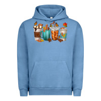 Pigment Pebble Blue Thankful Coffee Cups Urban Hoodie - texasbilliewilder