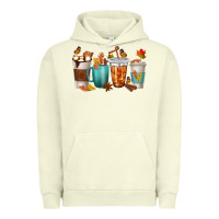 Pigment Pistachio Thankful Coffee Cups Urban Hoodie - texasbilliewilder