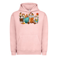 Pigment Salmon Thankful Coffee Cups Urban Hoodie - texasbilliewilder