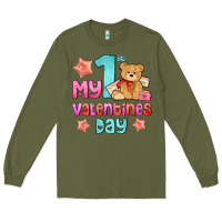Army Green my first valentines day Long Sleeve Tee - AdoDesignShop