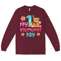 Burgundy my first valentines day Long Sleeve Tee - AdoDesignShop
