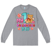 Heather Grey my first valentines day Long Sleeve Tee - AdoDesignShop
