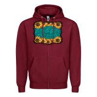 Burgundy sunflower background Zipper Hoodie - BarkalooDesign