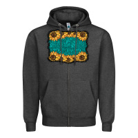 Charcoal Heather sunflower background Zipper Hoodie - BarkalooDesign