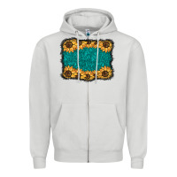 Dove Grey sunflower background Zipper Hoodie - BarkalooDesign