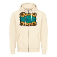 Sandshell sunflower background Zipper Hoodie - BarkalooDesign