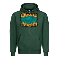 Sports Green sunflower background Zipper Hoodie - BarkalooDesign