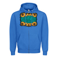 True Royal sunflower background Zipper Hoodie - BarkalooDesign