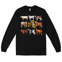 Black western cowsand sunflowers Long Sleeve Tee - AdoDesignShop