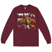 Burgundy western cowsand sunflowers Long Sleeve Tee - AdoDesignShop