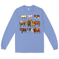 Colony Blue western cowsand sunflowers Long Sleeve Tee - AdoDesignShop