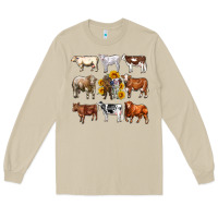 Mushroom western cowsand sunflowers Long Sleeve Tee - AdoDesignShop