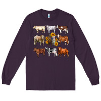 Plum western cowsand sunflowers Long Sleeve Tee - AdoDesignShop
