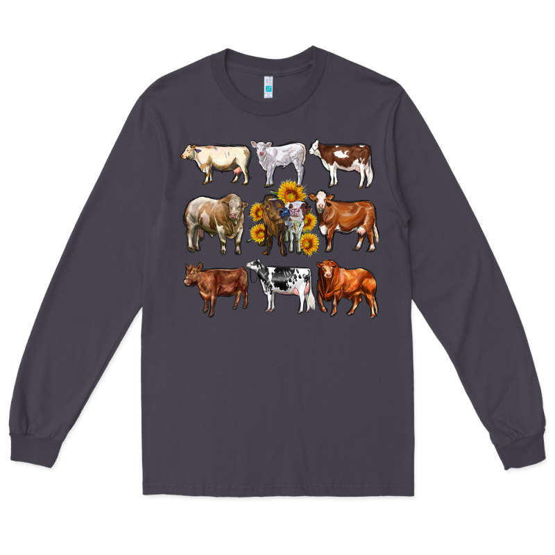 Western Cowsand Sunflowers Long Sleeve Tee by AdoDesignShop | Teevron