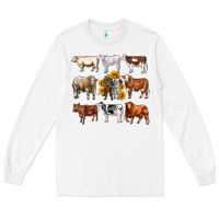 White western cowsand sunflowers Long Sleeve Tee - AdoDesignShop