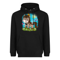 Black little cute horse Heavyweight Hoodie - NancyCooperArtShop