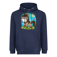 Navy little cute horse Heavyweight Hoodie - NancyCooperArtShop